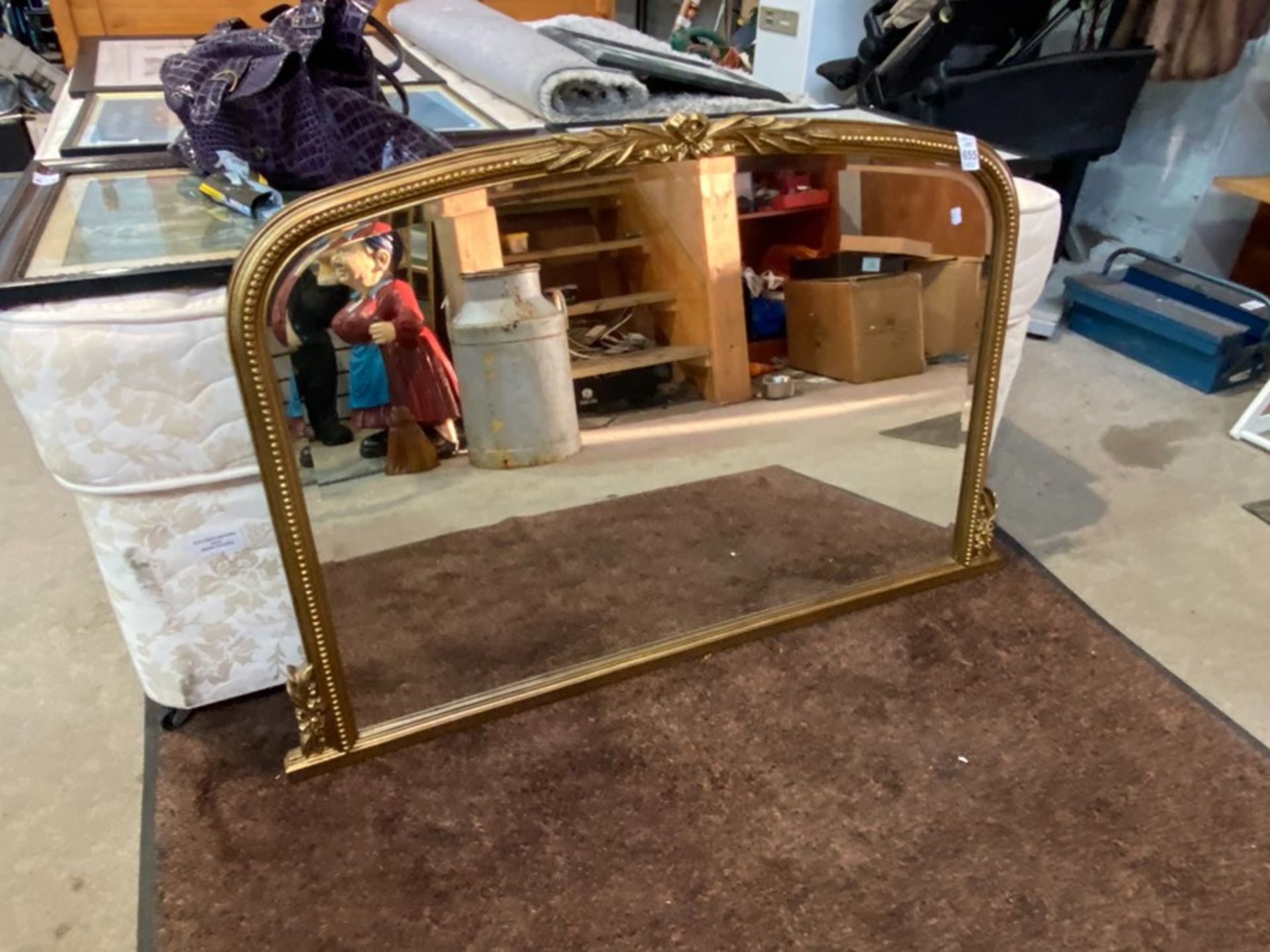 LARGE GILT OVERMANTLE MIRROR