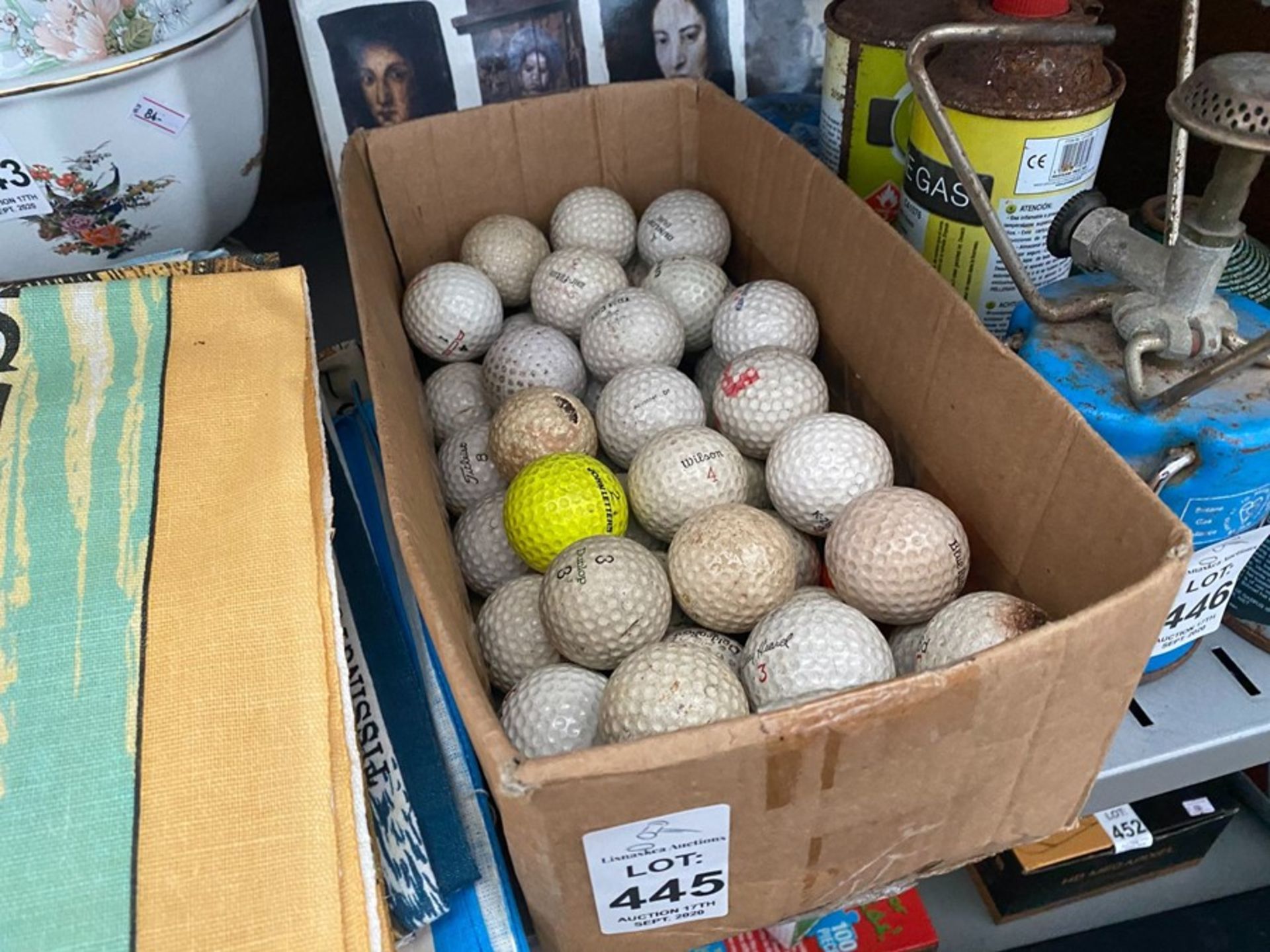 BOX OF OLD GOLF BALLS
