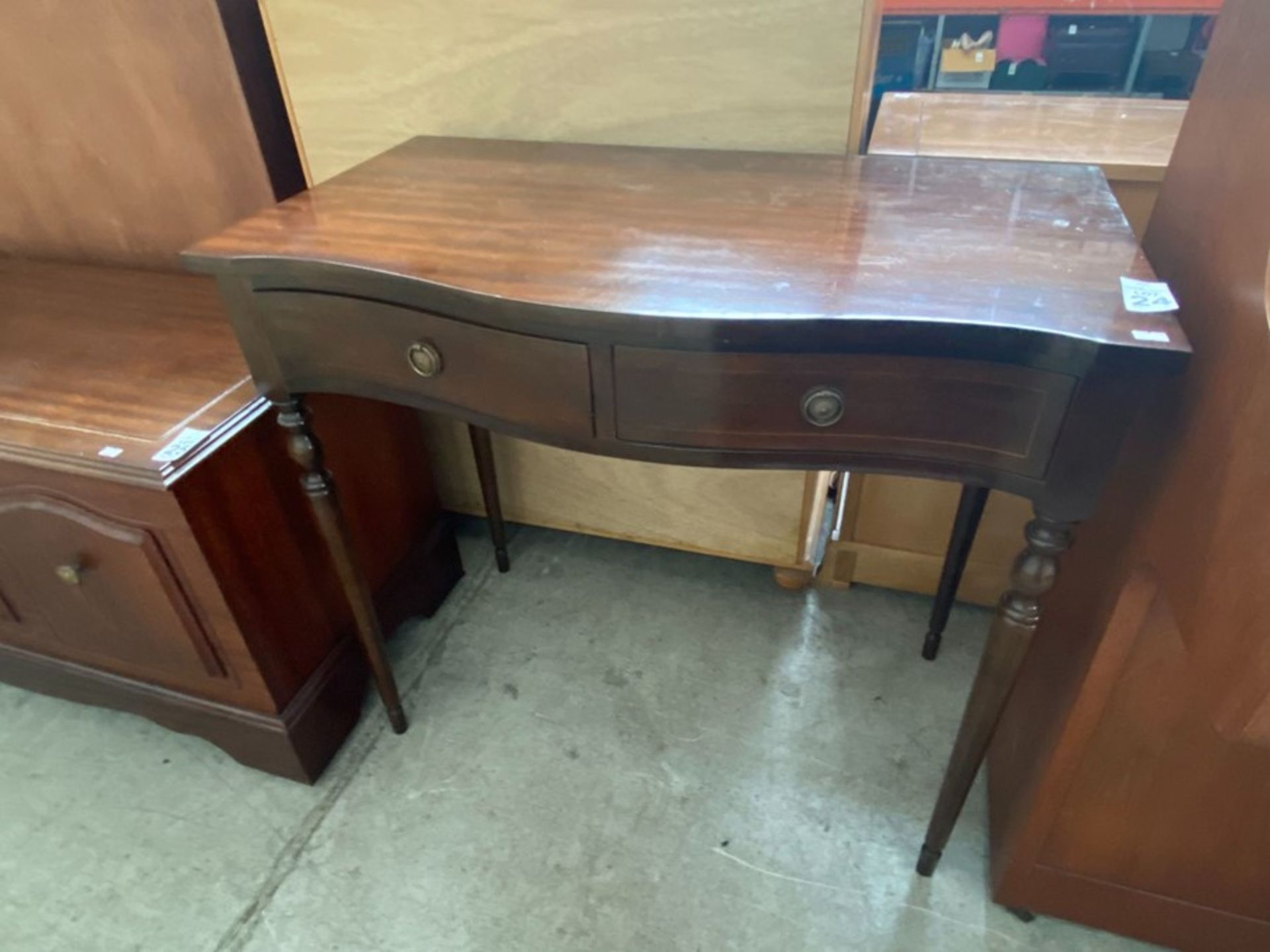 2 DRAWER MAHOGANY HALL TABLE