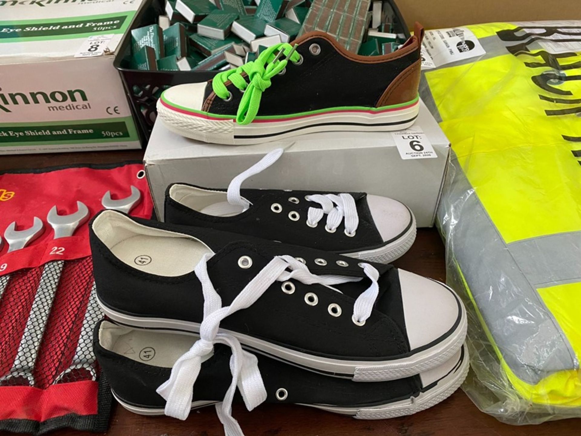 3 PAIRS OF CONVERSE STYLE SHOES