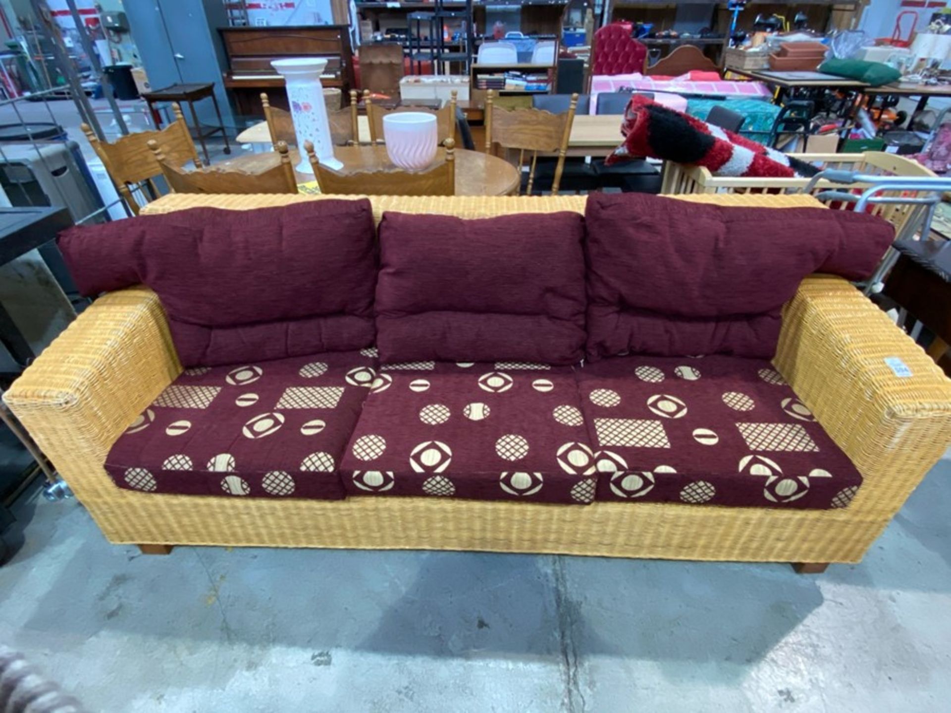 WICKER 3 SEATER SOFA - Image 2 of 2