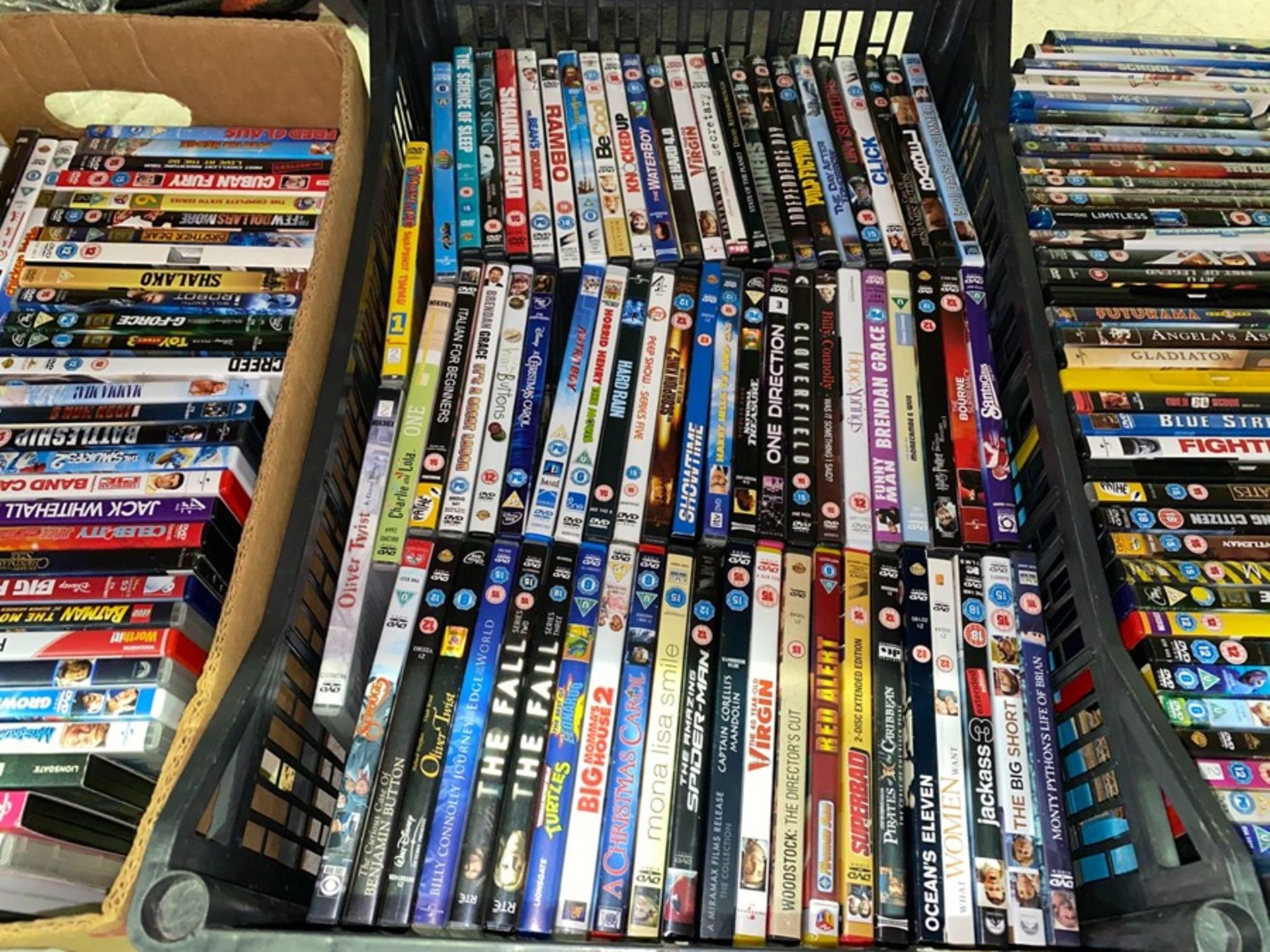 BOX OF DVDS