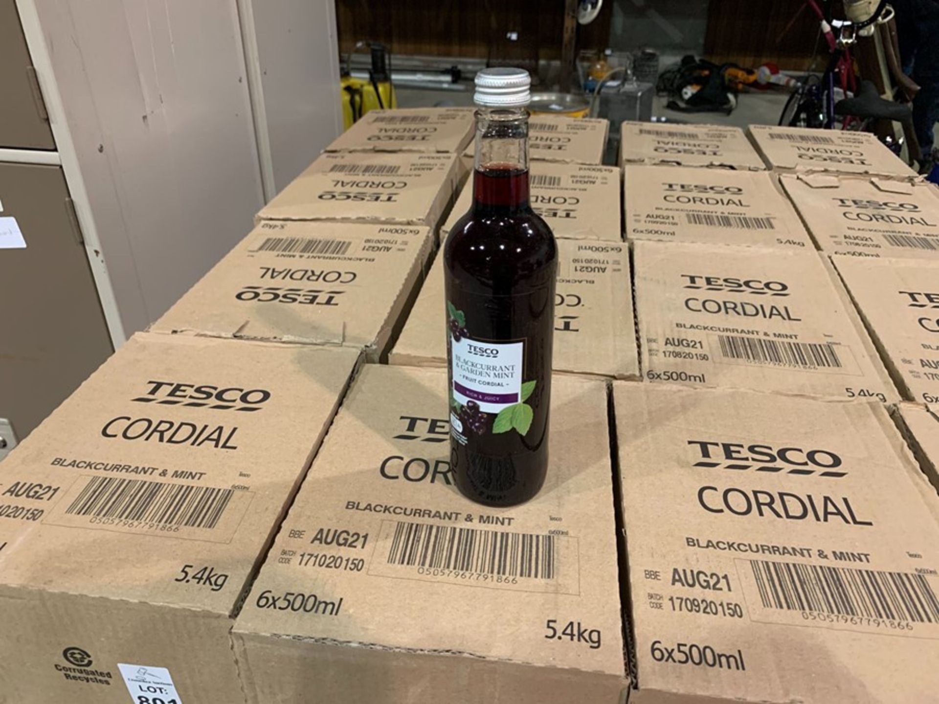 24 BOTTLES (4 BOXES) OF BLACKCURRANT AND MINT CORDIAL AUG 21