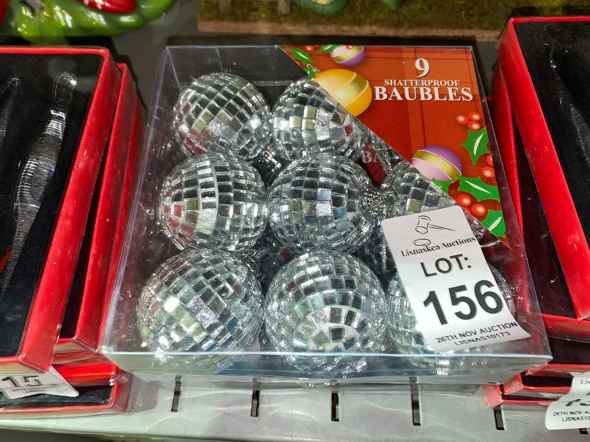 2 BOXES OF NEW MIRRORED BAUBLES