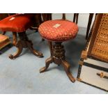 UPHOLSTERED PIANO STOOL