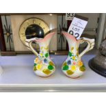 PAIR OF MINIATURE FLORAL JUGS