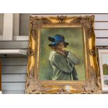 GILT FRAMED PAINTING OF A LADY (SIGNED DOHERTY)