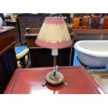 BRASS TABLE LAMP (SHADE DAMAGED)