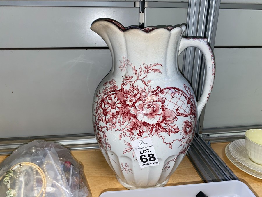 CLARENCE D.M & SONS FLORAL WATER JUG