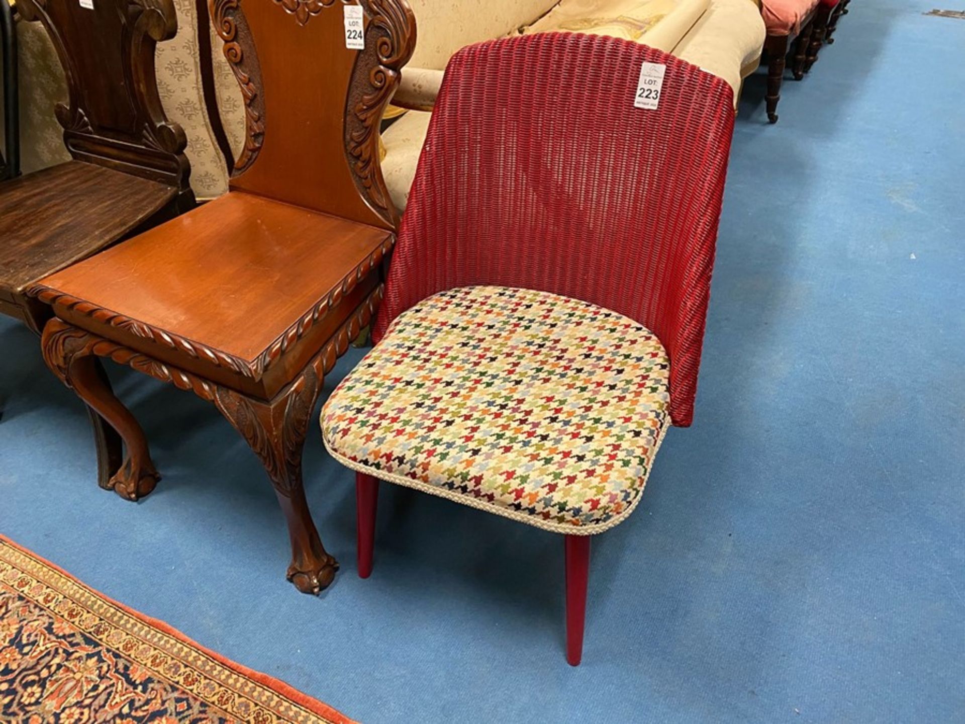 WOVEN UPHOLSTERED RETRO BEDROOM CHAIR