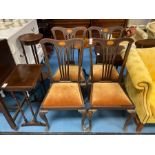 4X INLAID DINING CHAIRS