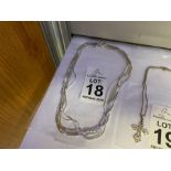 SILVER STAMPED 7 STRAND SERPENTINE NECKLACE