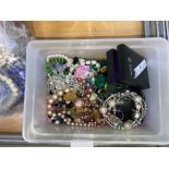 TUB OF ASSORTED COSTUME JEWELLERY