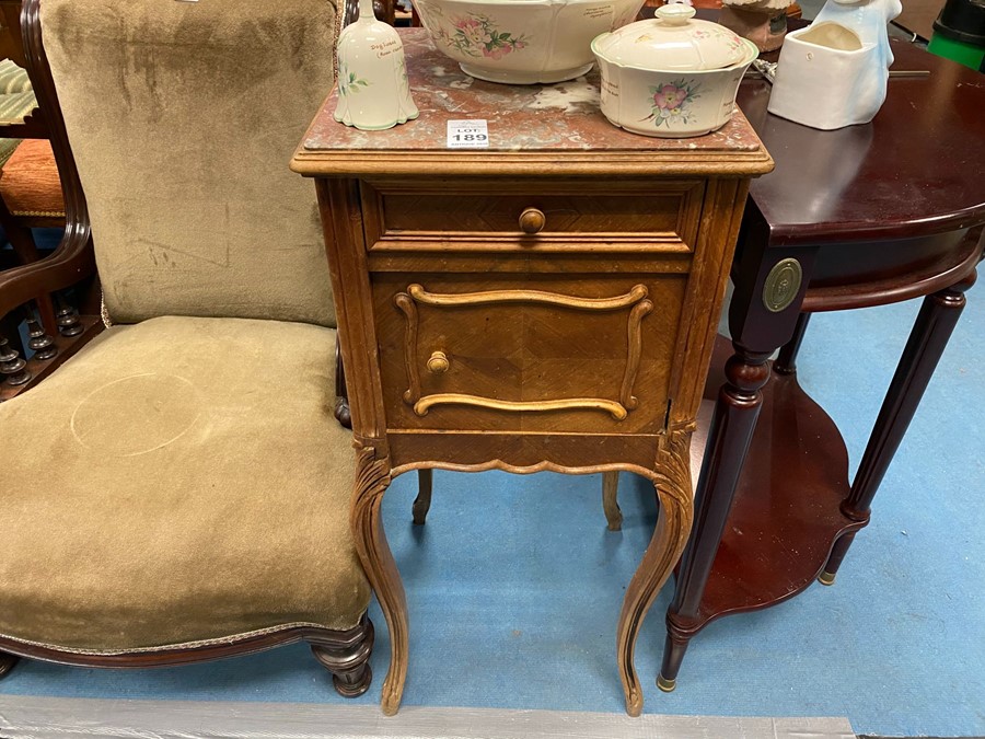 MARBLE TOPPED CHAMBER POT CABINET