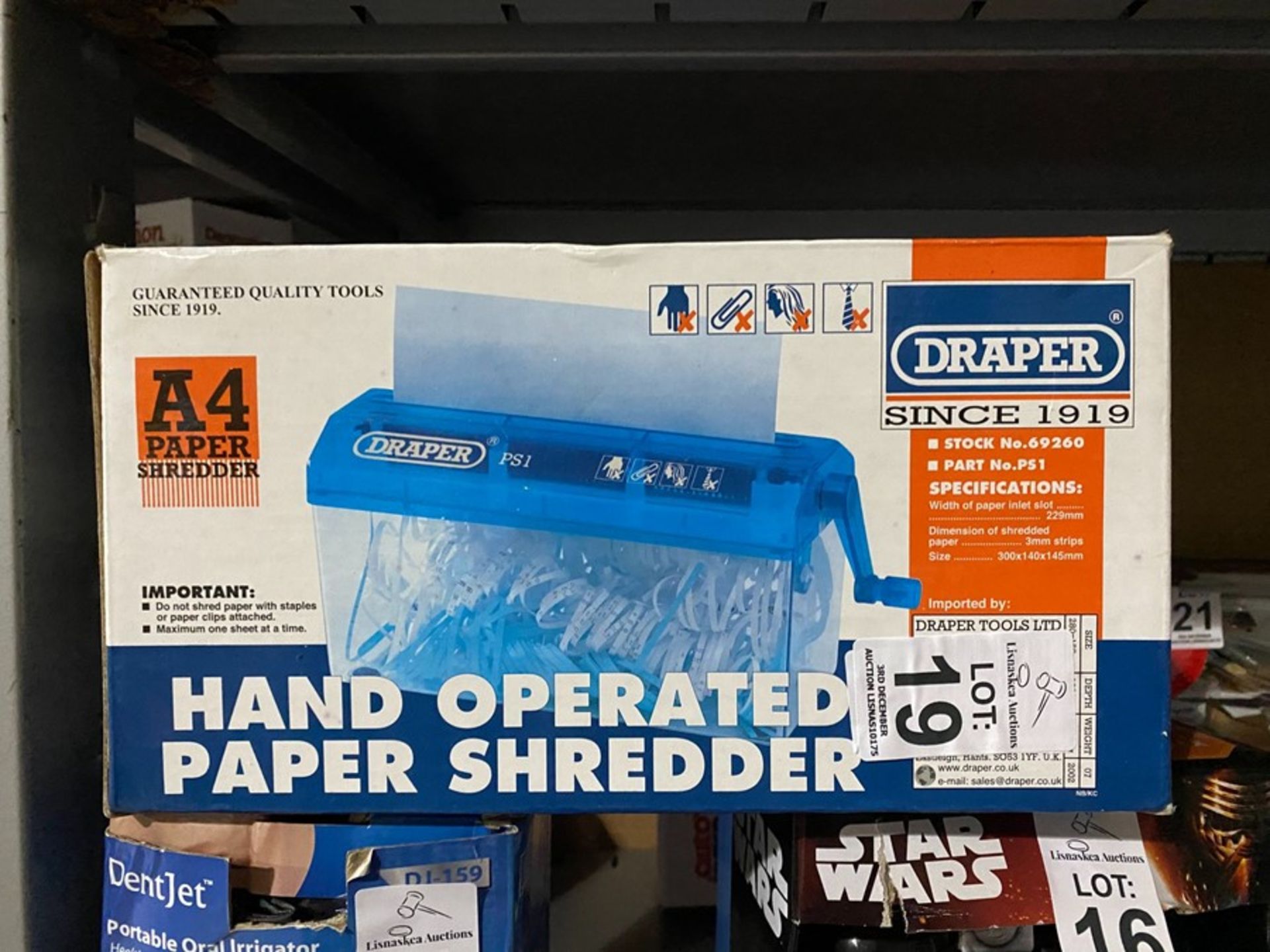 DRAPER HAND OPERATED PAPER SHREDDER