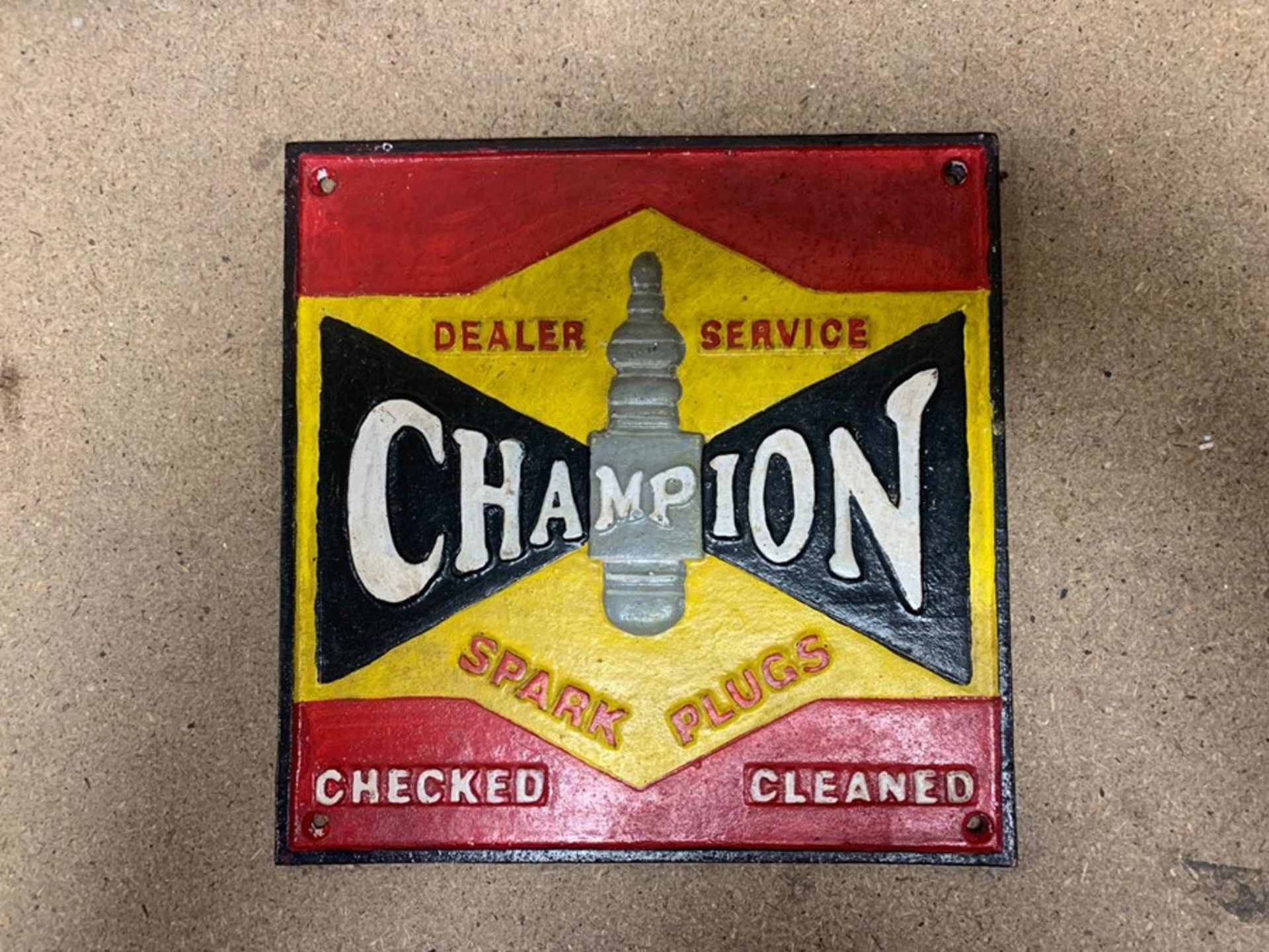 CHAMPION CAST IRON SIGN