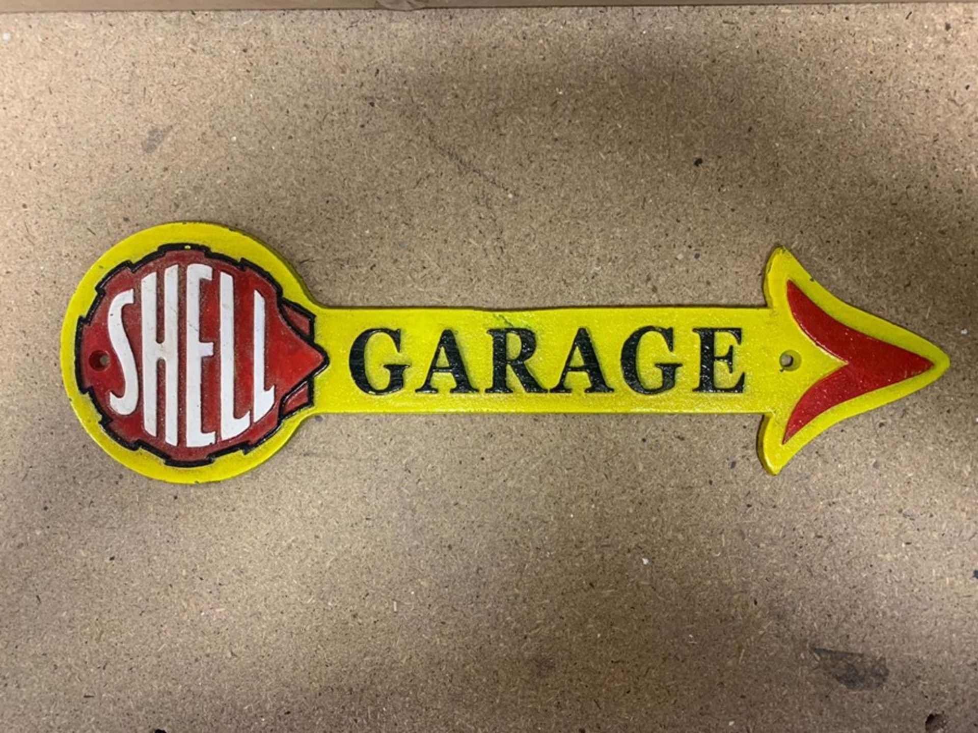 SHELL GARAGE CAST IRON SIGN