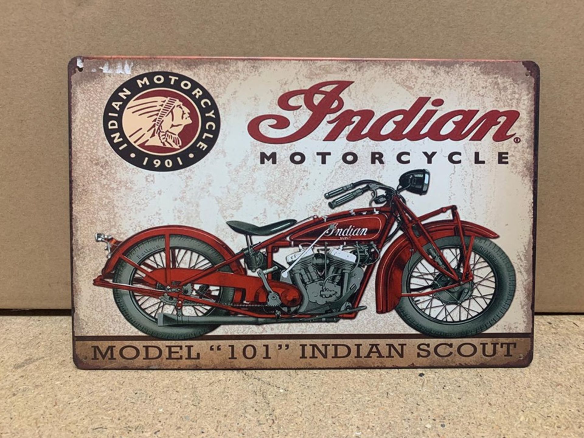 INDIAN MOTORCYCLE TIN SIGN