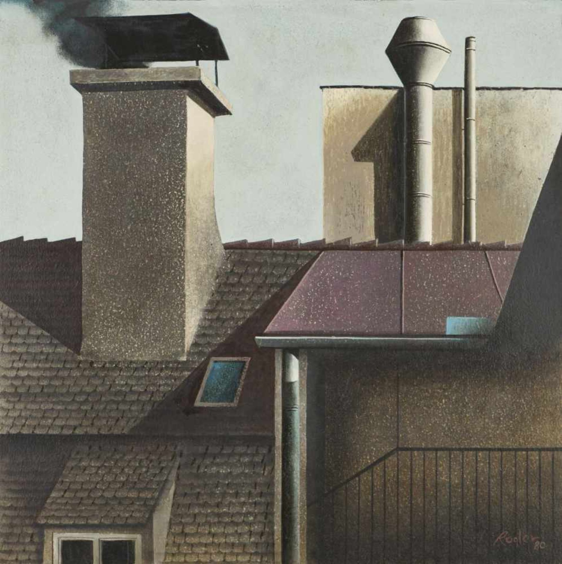 Rogler, FranzRoofs, 1980Mixed Technique on Cardboardsigned and dated lower right19,7 x 19,7