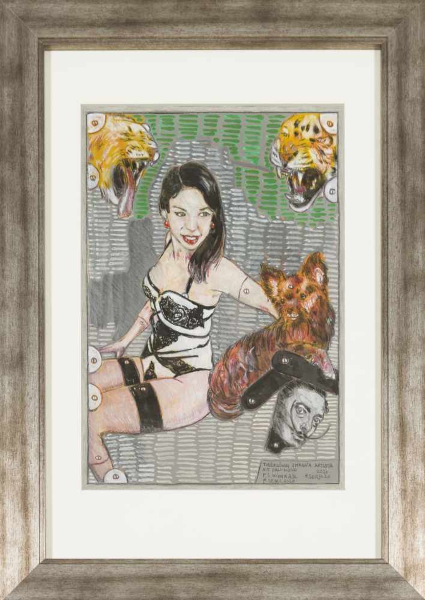 Sengl, PeterTiger Lion Shanna Artista with Dali-Dog, 2020Mixed Technique on Papersigned, dated, - Bild 2 aus 3