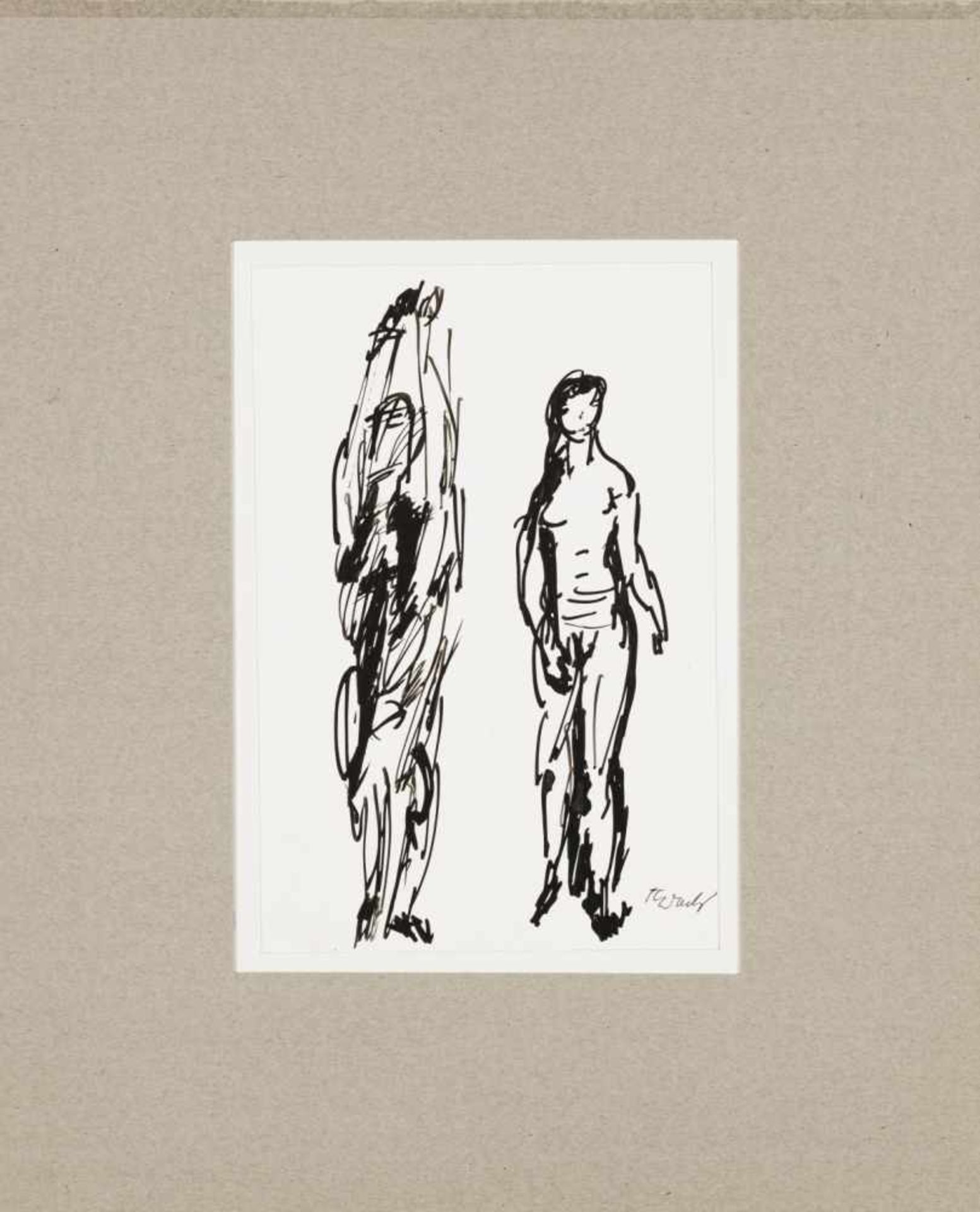 Aduatz, FriedrichSet of three items: Mountain Range, 1971 / Two standing Figures / - Bild 6 aus 10