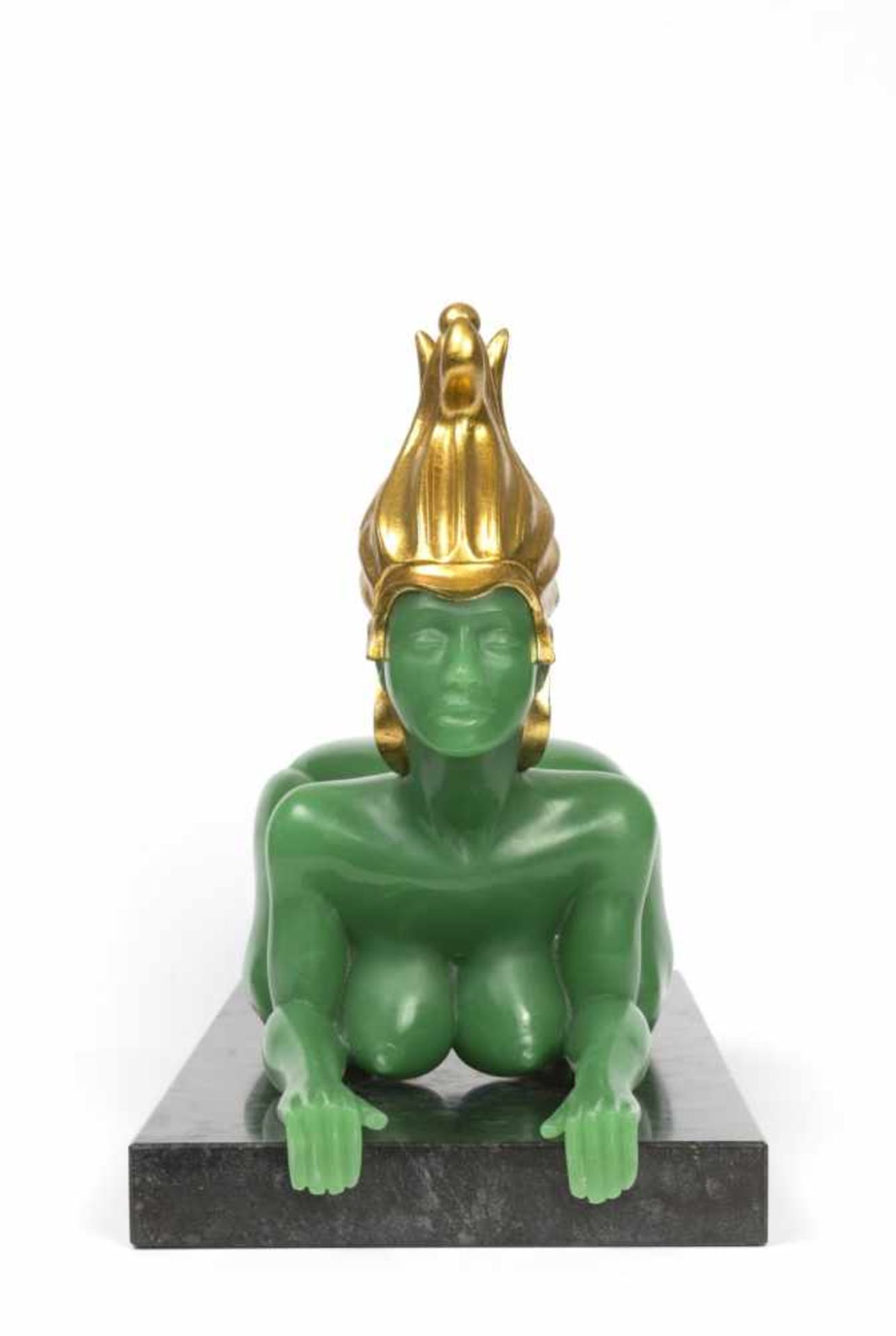 Fuchs, ErnstViennese Sphinx, 2013Polymeric Art Casting, partly gold-plated on granite pedestalsigned