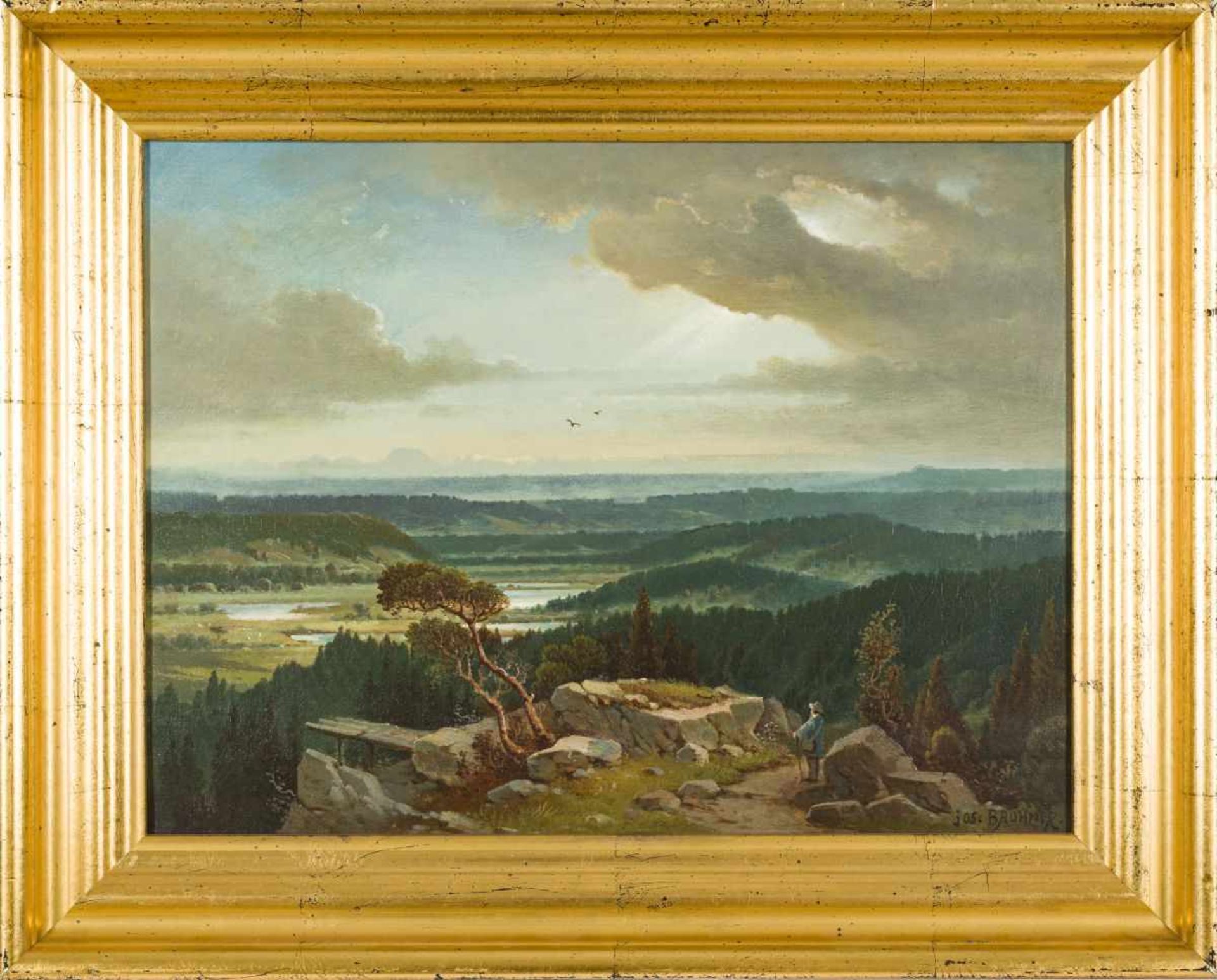 Brunner, JosefHiker in the LandscapeOil on Canvassigned lower right13,5 x 17,9 inframedBrunner, - Bild 2 aus 4