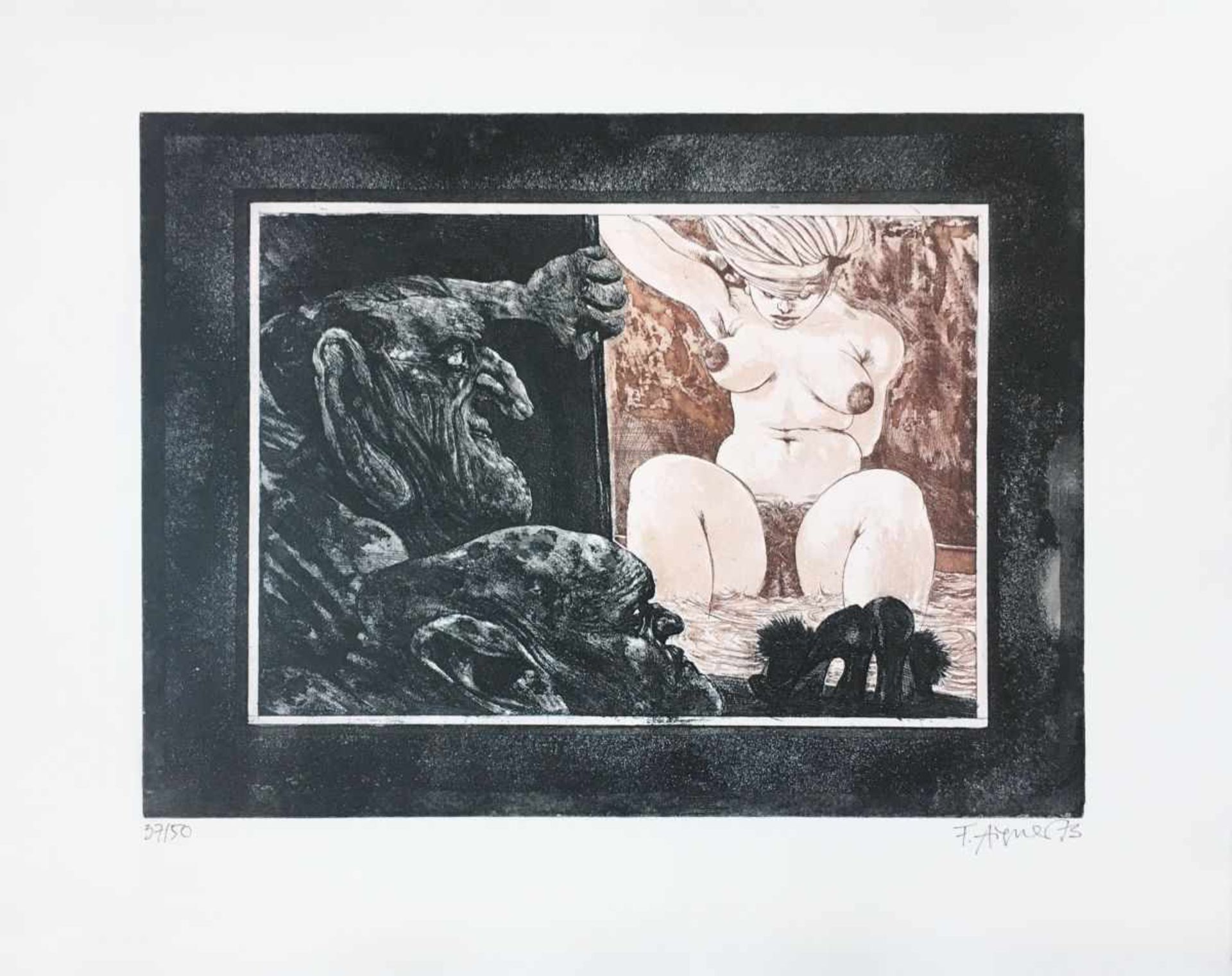 Aigner, FritzSusanna and the Elders, 1973Aquatintsigned and dated lower right, numbered lower - Bild 2 aus 4