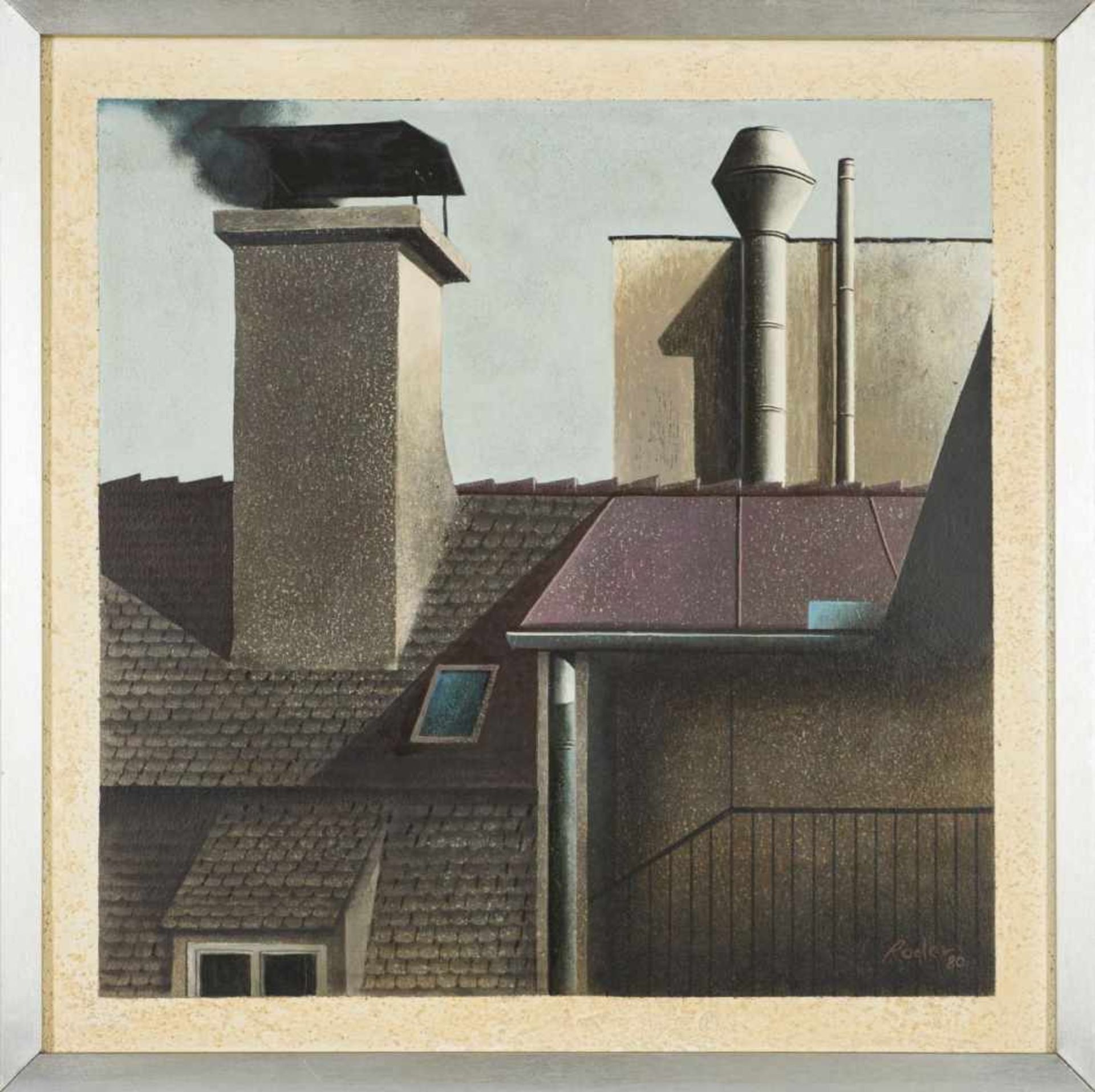 Rogler, FranzRoofs, 1980Mixed Technique on Cardboardsigned and dated lower right19,7 x 19,7 - Bild 2 aus 4