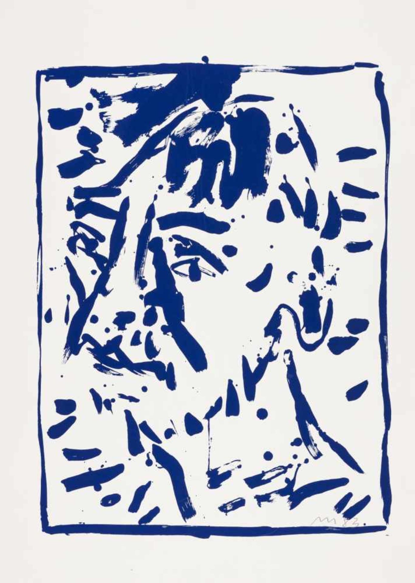 Mühl, OttoPortrait in BlueColored Serigraphsigned and dated lower right27,6 x 19,7 inMühl,