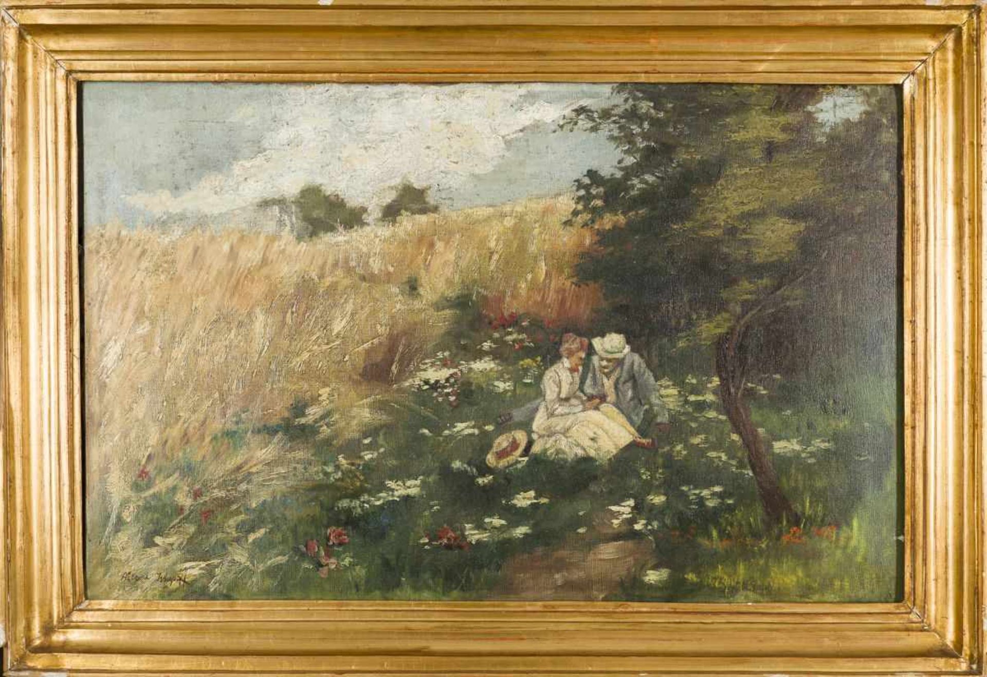 Issupoff, AlessioCouple in a Summer LandscapeOil on Canvassigned lower left19,5 x 30,2 - Bild 2 aus 5
