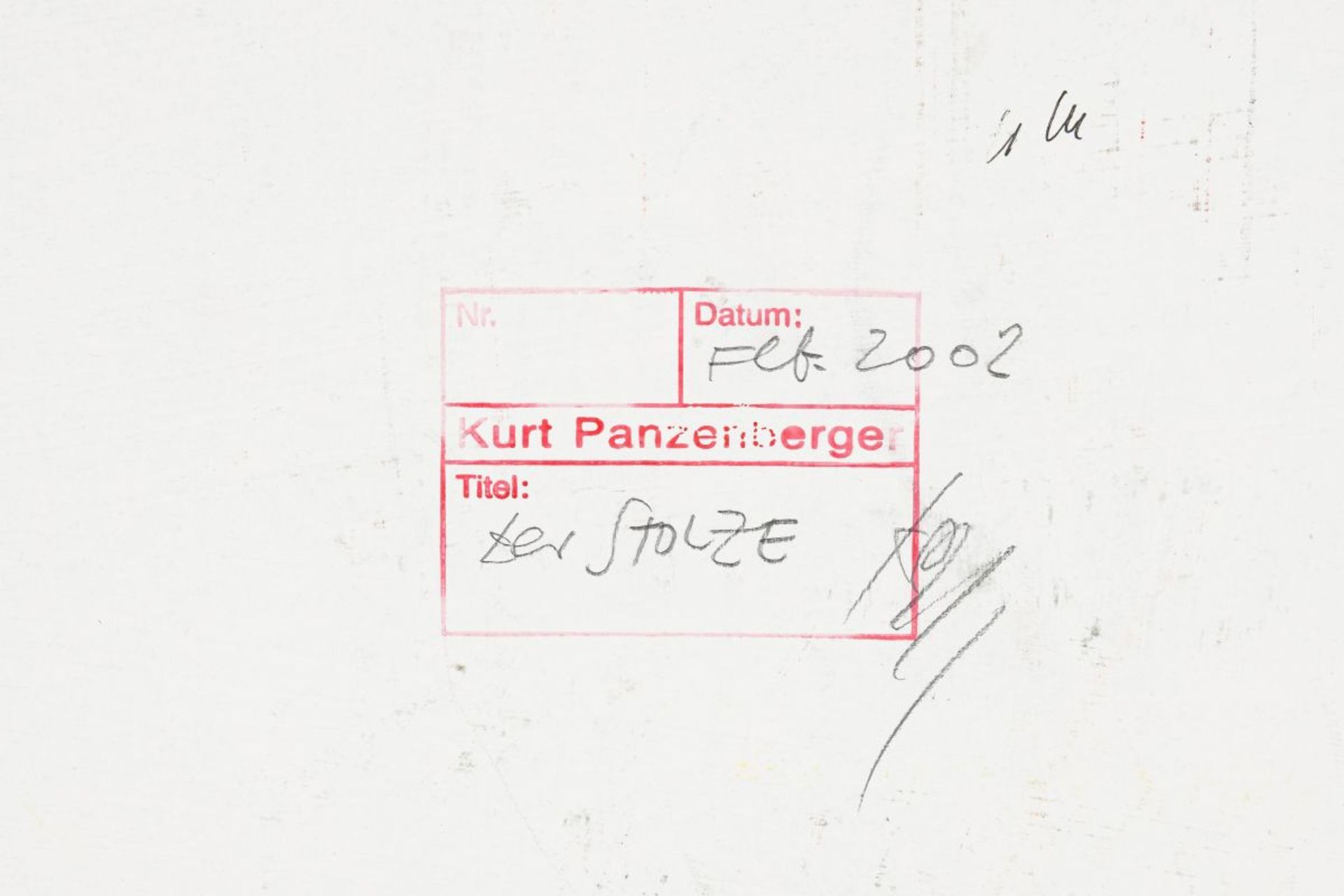 Panzenberger, KurtThe Proud One, 2002Oil on Cardboardsigned and dated lower left, Verso Stamp from - Bild 3 aus 3