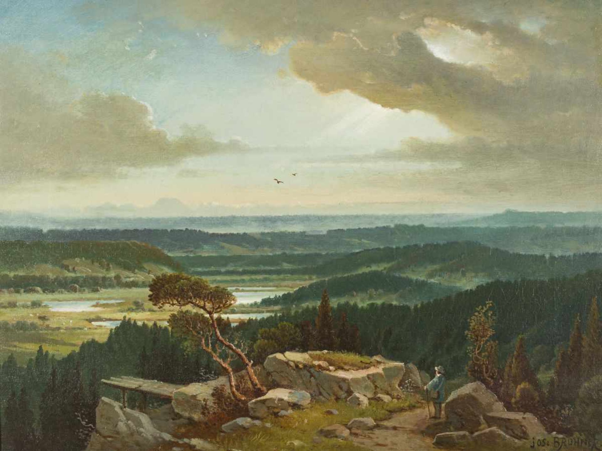 Brunner, JosefHiker in the LandscapeOil on Canvassigned lower right13,5 x 17,9 inframedBrunner,