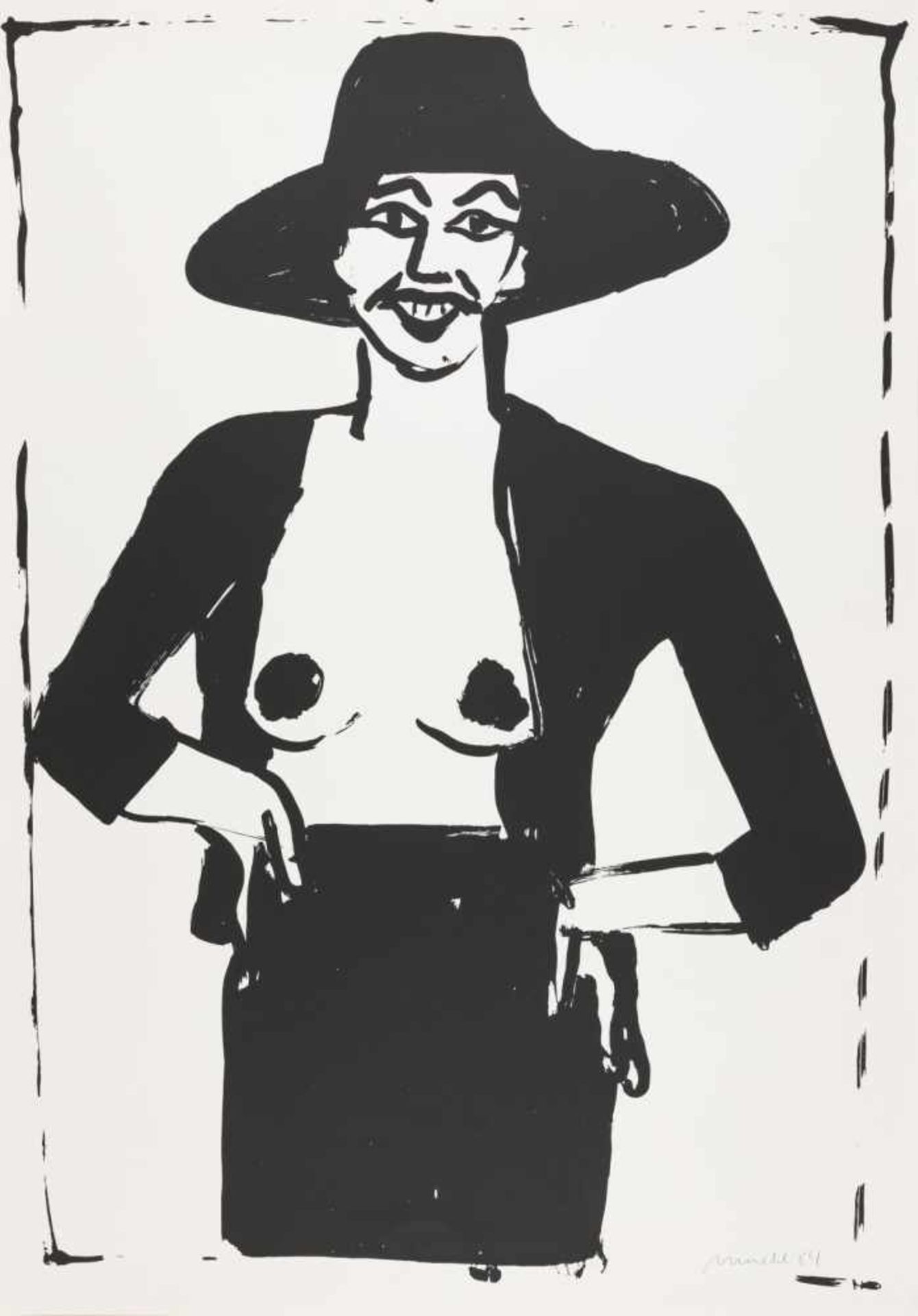 Mühl, OttoLady with Hat, 1984Serigraphsigned and dated lower right39,4 x 27,6 inMühl, OttoDame mit