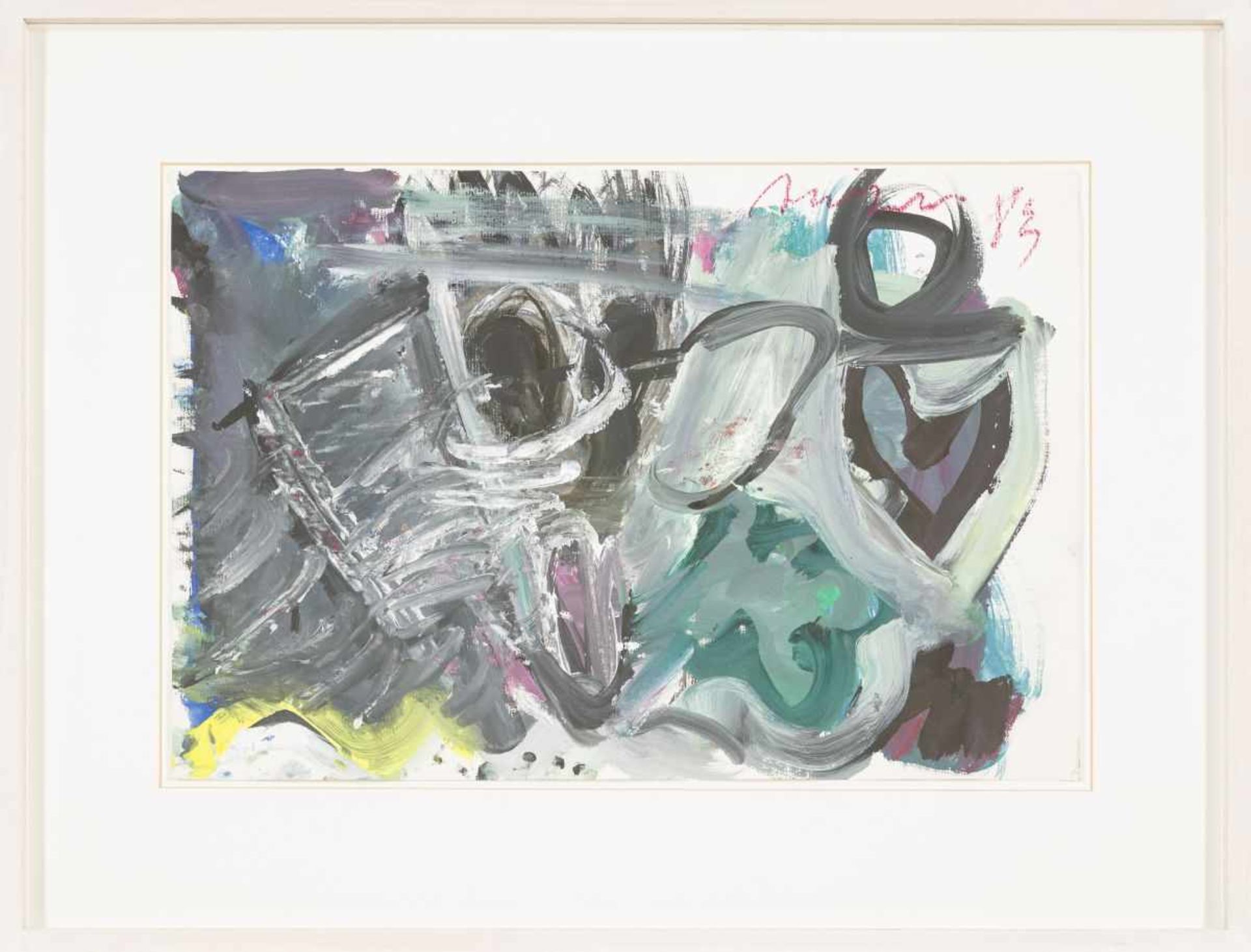 Anzinger, SiegfriedUntitled, 1983Gouache on Papersigned and dated upper right11,8 x 17,7 - Bild 2 aus 3