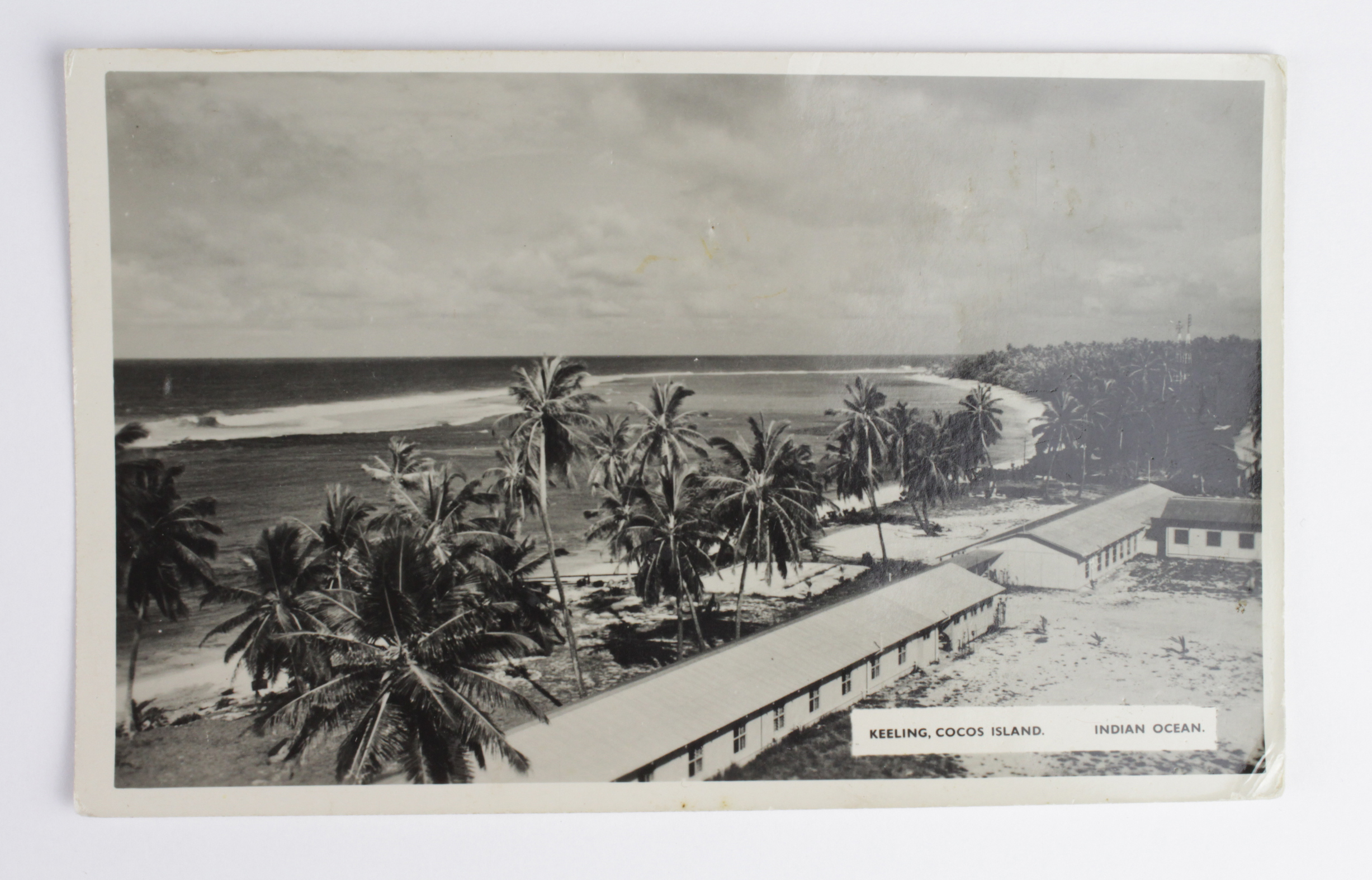 Cocos Keeling Island Indian Ocean c1958 settlement real photo postcard.