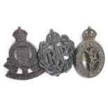 Badges WW2 plastic RAF, RAOC, Royal Signals all with fixing lugs.