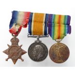 1915 Star Trio to 18036 Pte J W Andrews W.York Regt. Lived Hunslet, Leeds. (3)