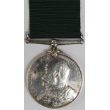 Volunteer Force LS Medal EDVII impressed to 2428 Gnr J Harris 1/Devon R.G.A.V.