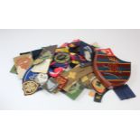 Assorted British Militaria in a box - Badges, Formation Signs, Shoulder Titles, Rank Insignia and