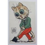 Louis Wain cats postcard - Tuck: The Garden Mascot, postally used.