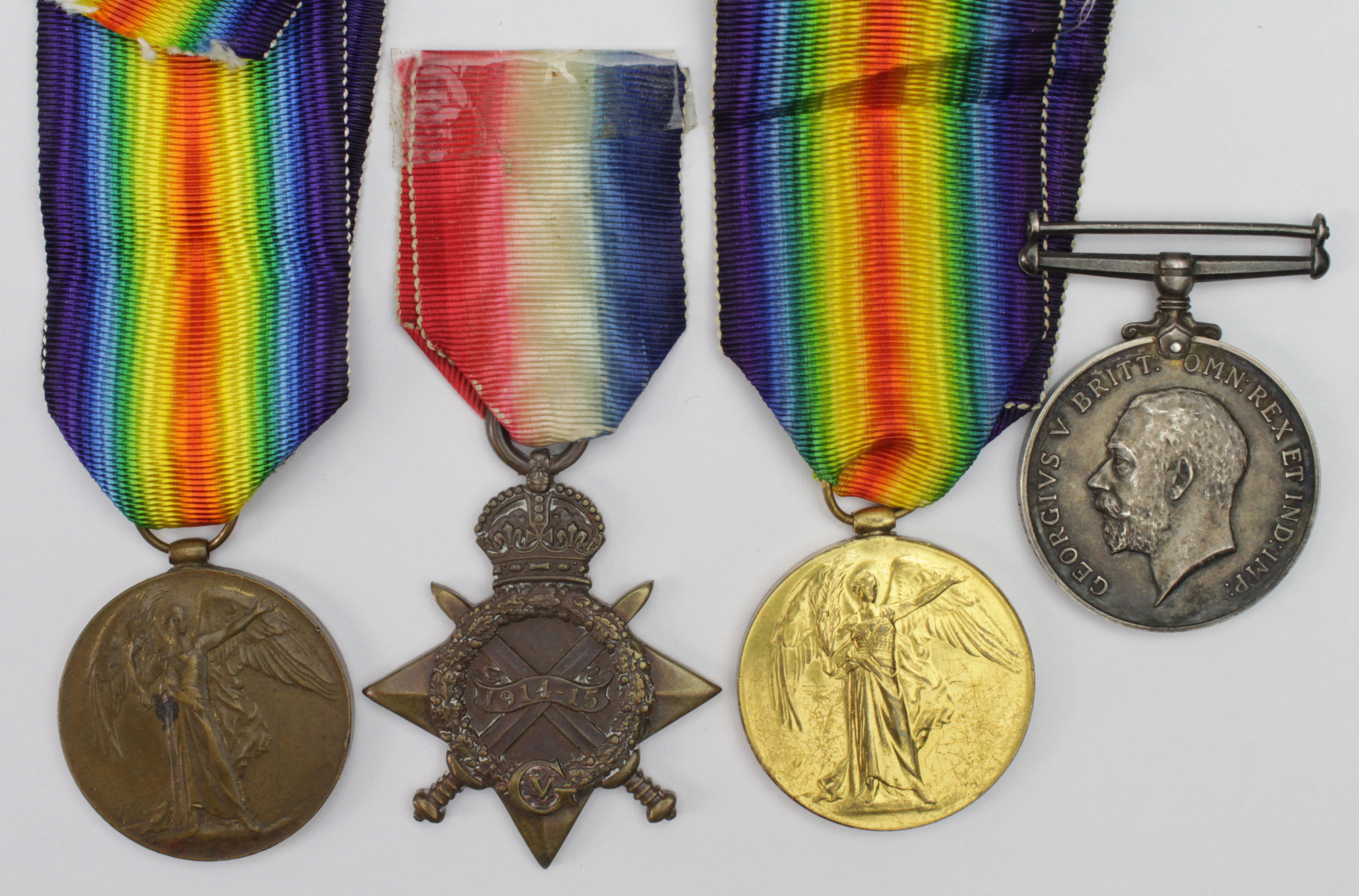WW1 medals - 1915 Star to SS.112320 W Thorn STO.1.RN., BWM to 153175 Pte W Lashbrook RAMC, Victory