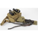 WW2 pair of British Army 1943 dated x6 No.2 Mk.II Army binoculars in their webbing case with a