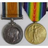 BWM & Victory Medal to S-18628 Pte J W Richardson Cameron Highlanders. KIA 18/7/1916 with the 5th