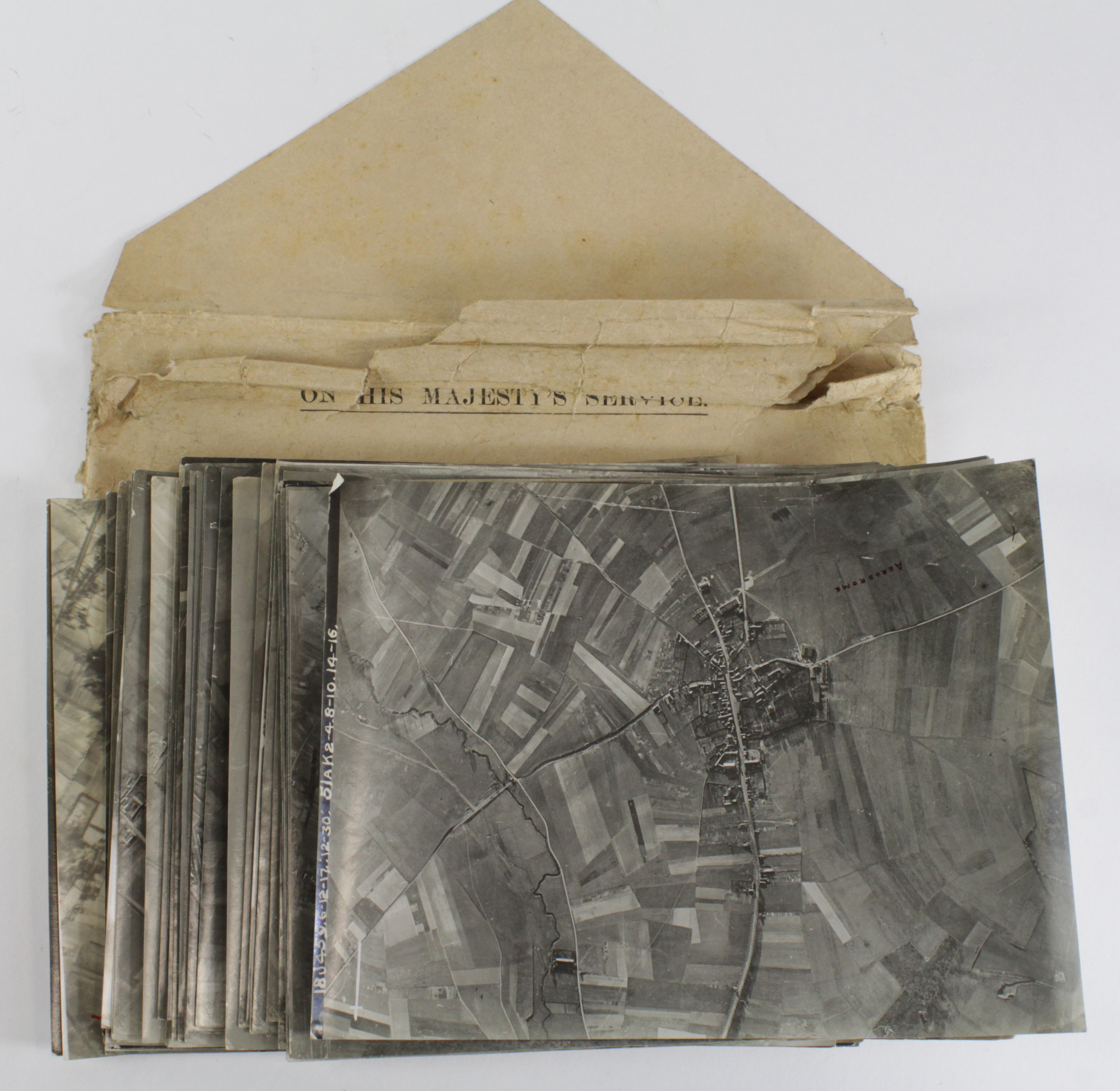 Aerial photos of WW1 German Airfields from the estate of Geoffrey Bowman DSO, MC+Bar, DFC. (approx