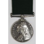 Volunteer Force LS Medal QV engraved to 727 Gr W Knapman 1"Devon V.A.