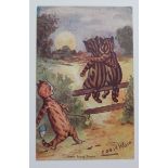Louis Wain cats postcard - Faulkner: Love’s Young Dream, postally used Cockermouth 1905.