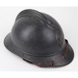 WW1 French Adrian pattern helmet nice example with most of its original paint finish and complete