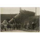 Railway Accident at Kings Langley: A wonderful real photo postcard of the railway accident at Hunton