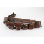 WW1 scarce 1903 pattern 9 pouch artillery leather bandolier in good condition no visible dates.